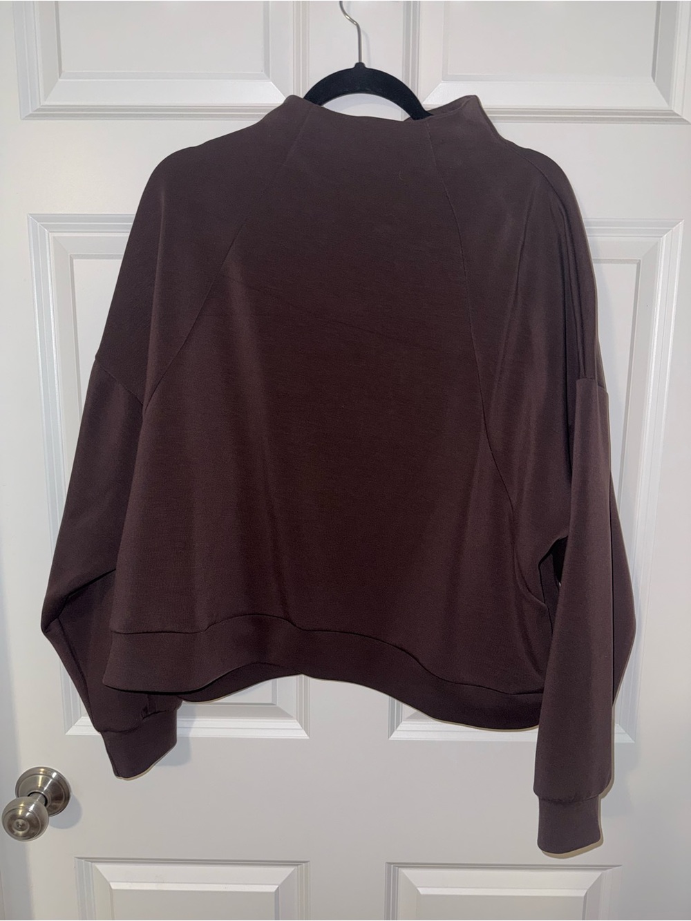 Women's Mock Neck Sweater - Dark Brown